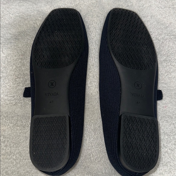 VIVAIA navy blue Mary Jane Knit Flats strap size 41 new without box - Picture 4 of 8